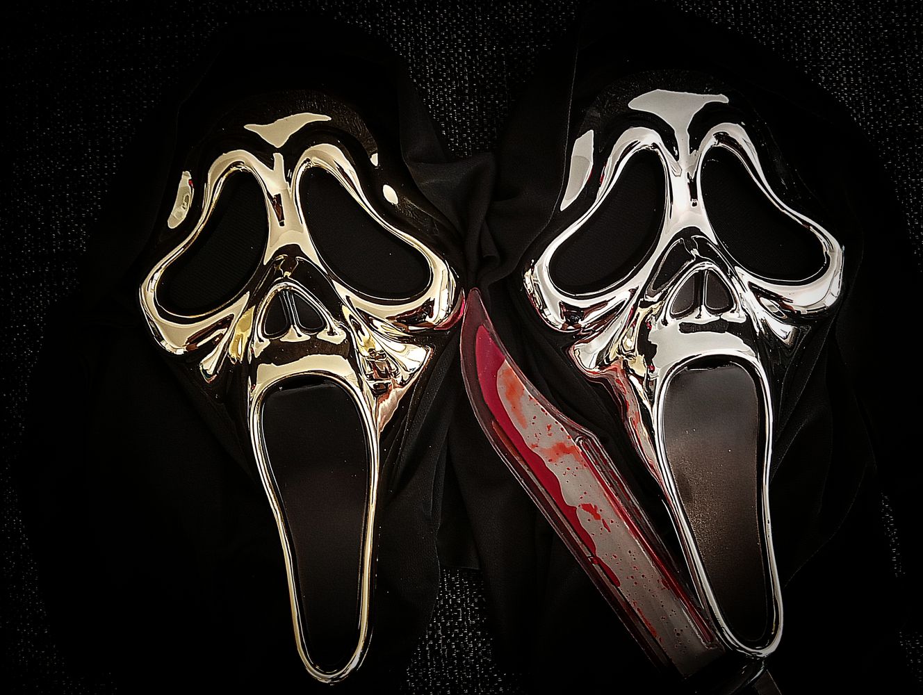 Scream Ghostface Guld Chrome Maske