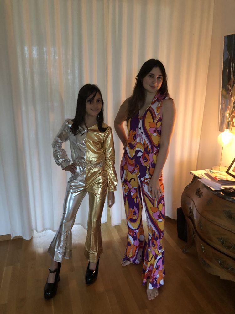70-luvun tyttö Jumpsuit Naamiaisasu