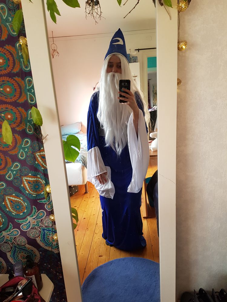 Blå Troldmand Kostume