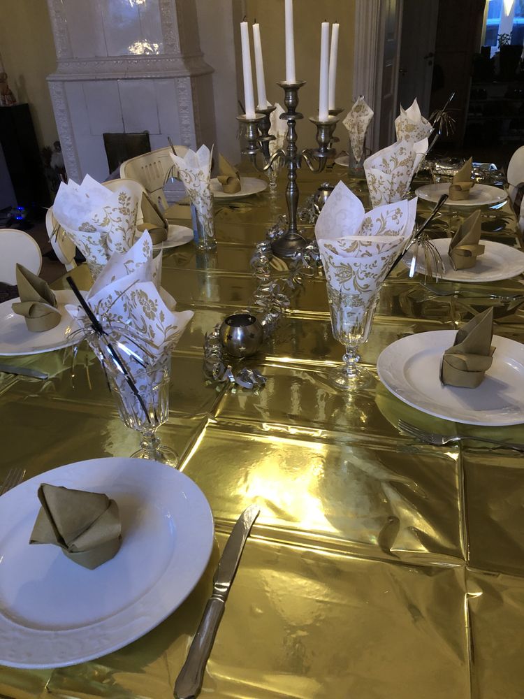 Borddug Guld Metallic