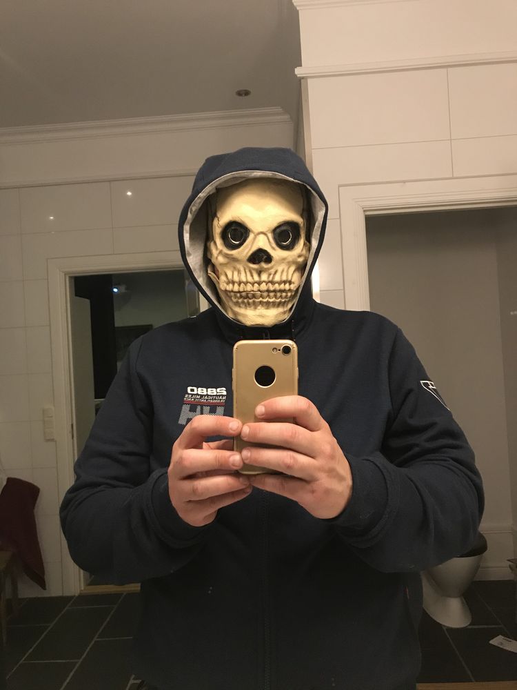 Dødningehode Maske med Bevegelig Kjeve