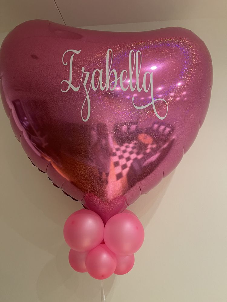 Folieballong Hjerte Glitter Rosa Stor