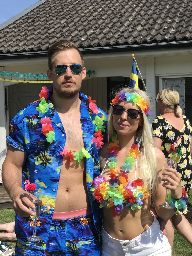 Hawaii Partygutt Blå Drakt