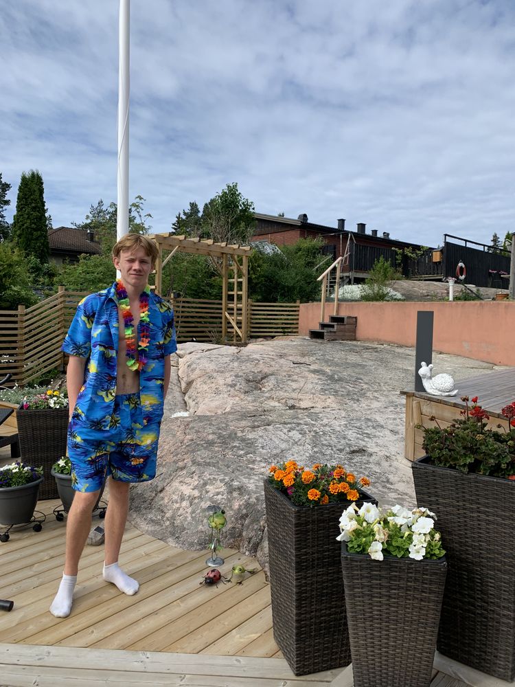 Hawaii Partygutt Blå Drakt