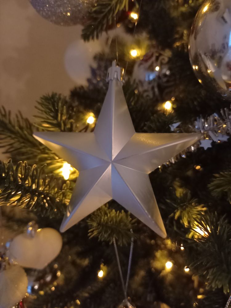 Juletrepynt Stjerne Sølv