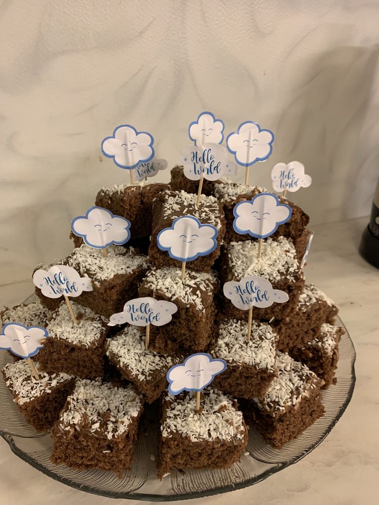 Juhlatikut Baby Shower Sininen Pilvillä