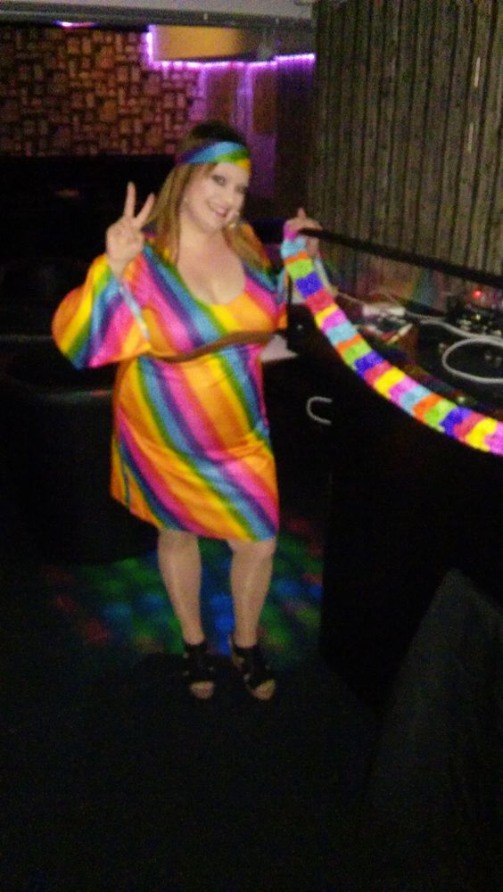 Regnbue Hippie Kostyme