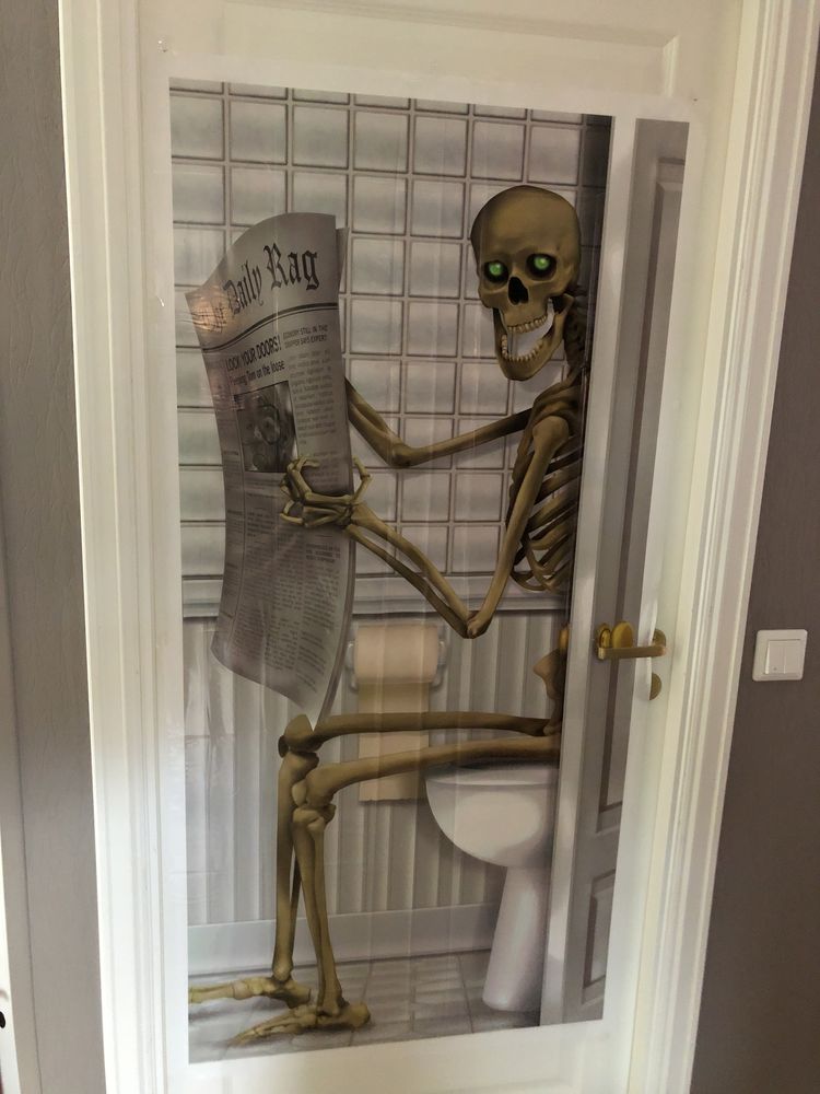 Skelett på Toalett Dörrdekoration