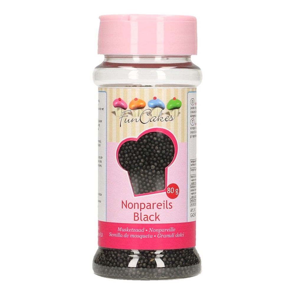 FunCakes Strössel Nonpareils Black/Svart