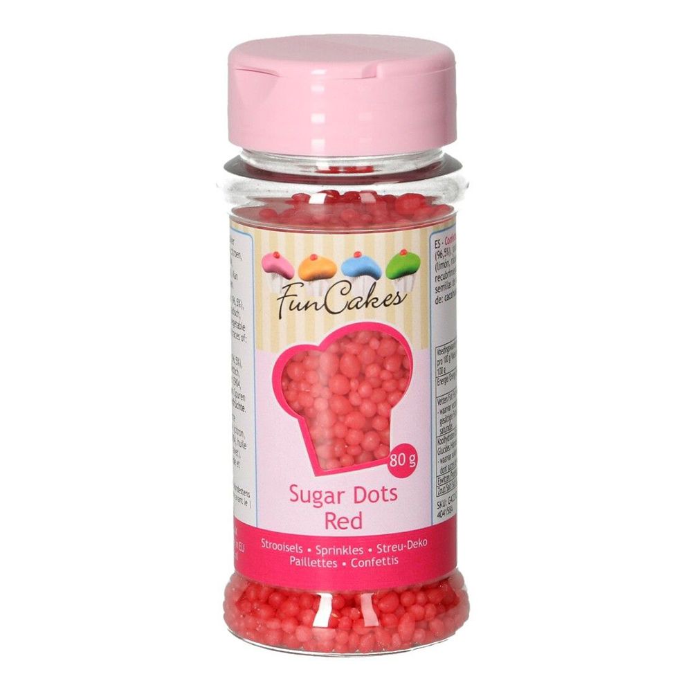 FunCakes Strössel Sugar Dots Red/Röd