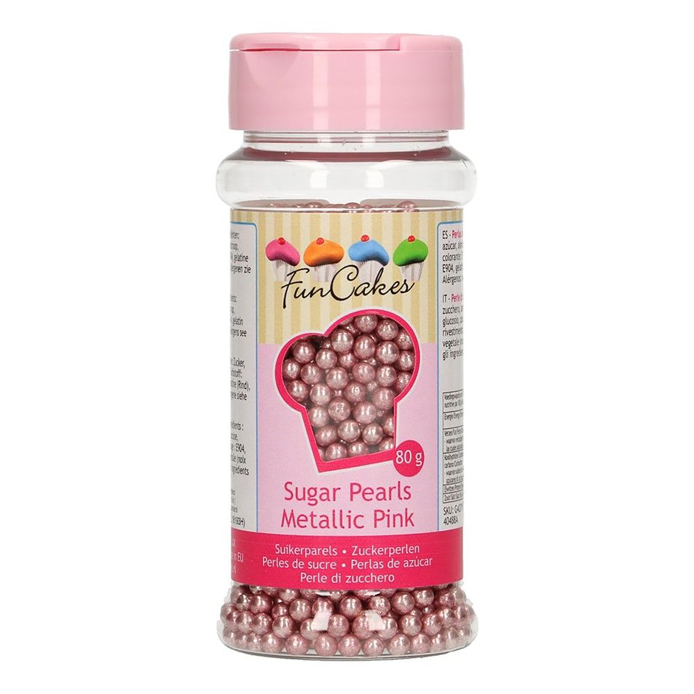 FunCakes Strössel Sugarpearls Metallic Pink/Rosa