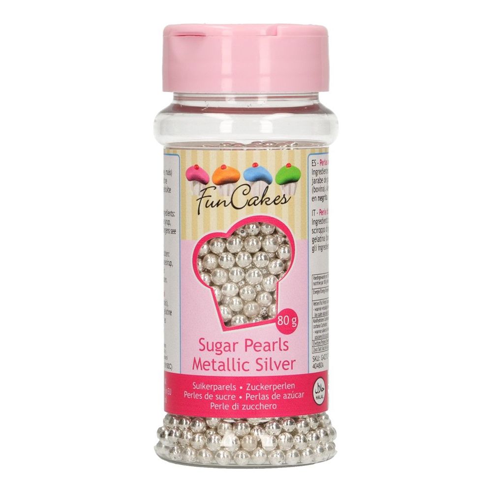 FunCakes Strössel Sugarpearls Metallic Silver