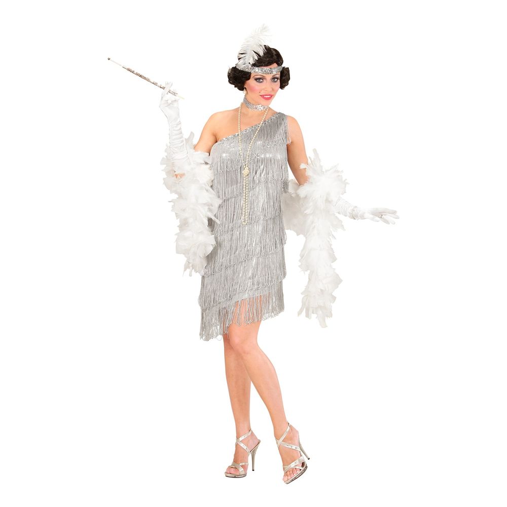 20-luvun Flapper Mekko Hopea Naamiaisasu