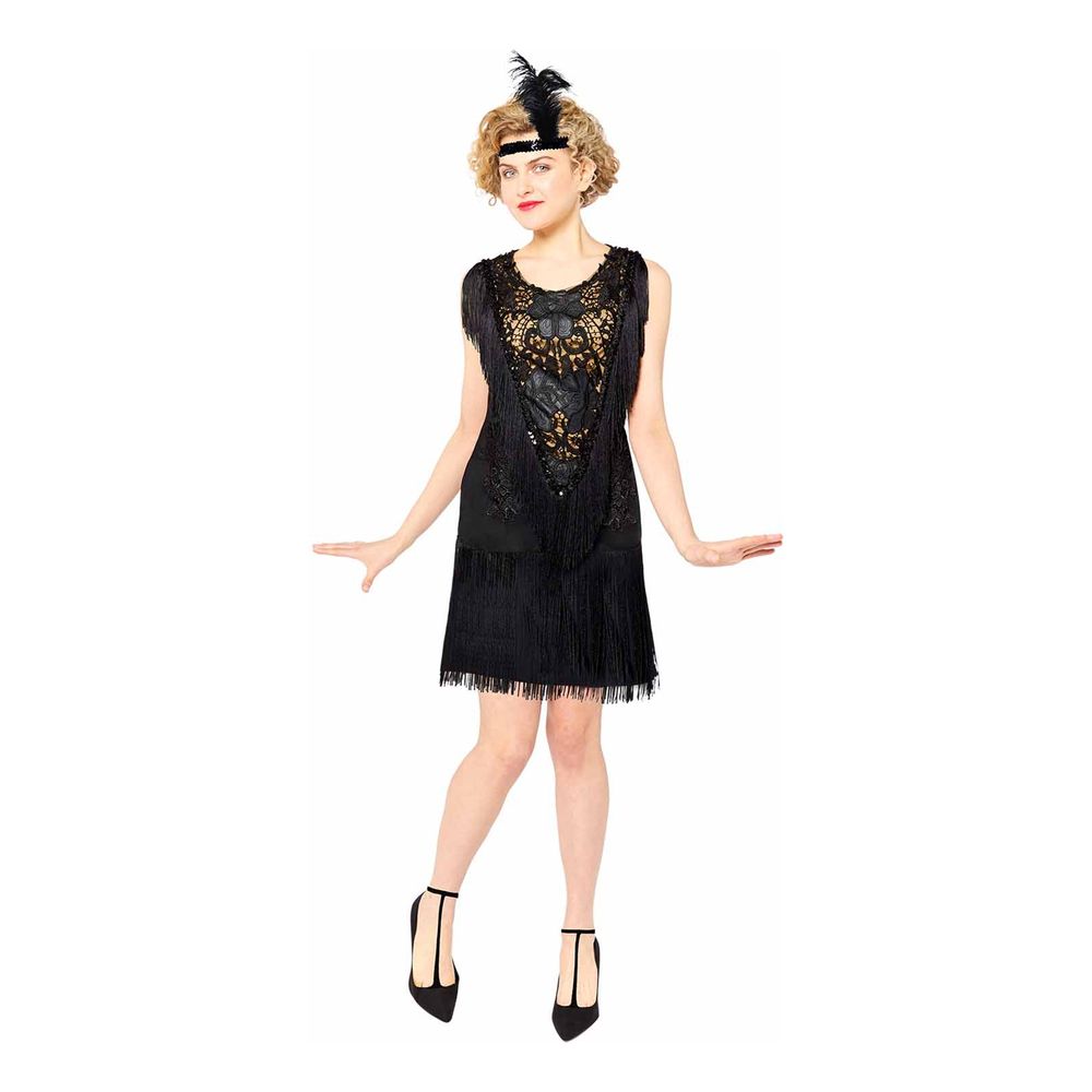 20'erne Sort Flapperkjole Kostume