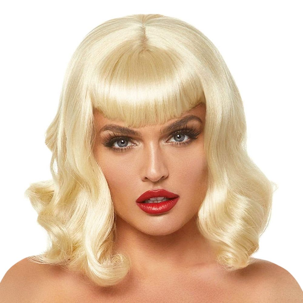 60-talls Blond Deluxe Parykk med Fall
