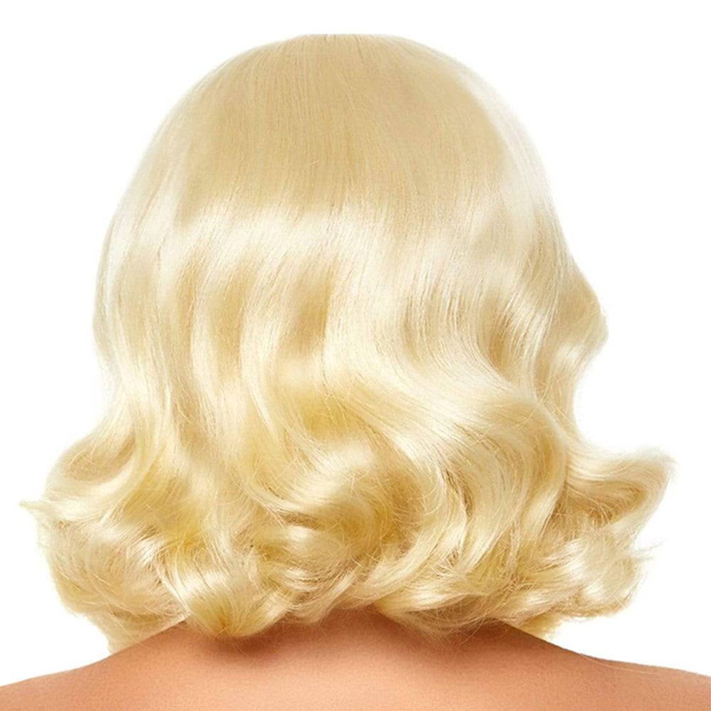 60-talls Blond Deluxe Parykk med Fall