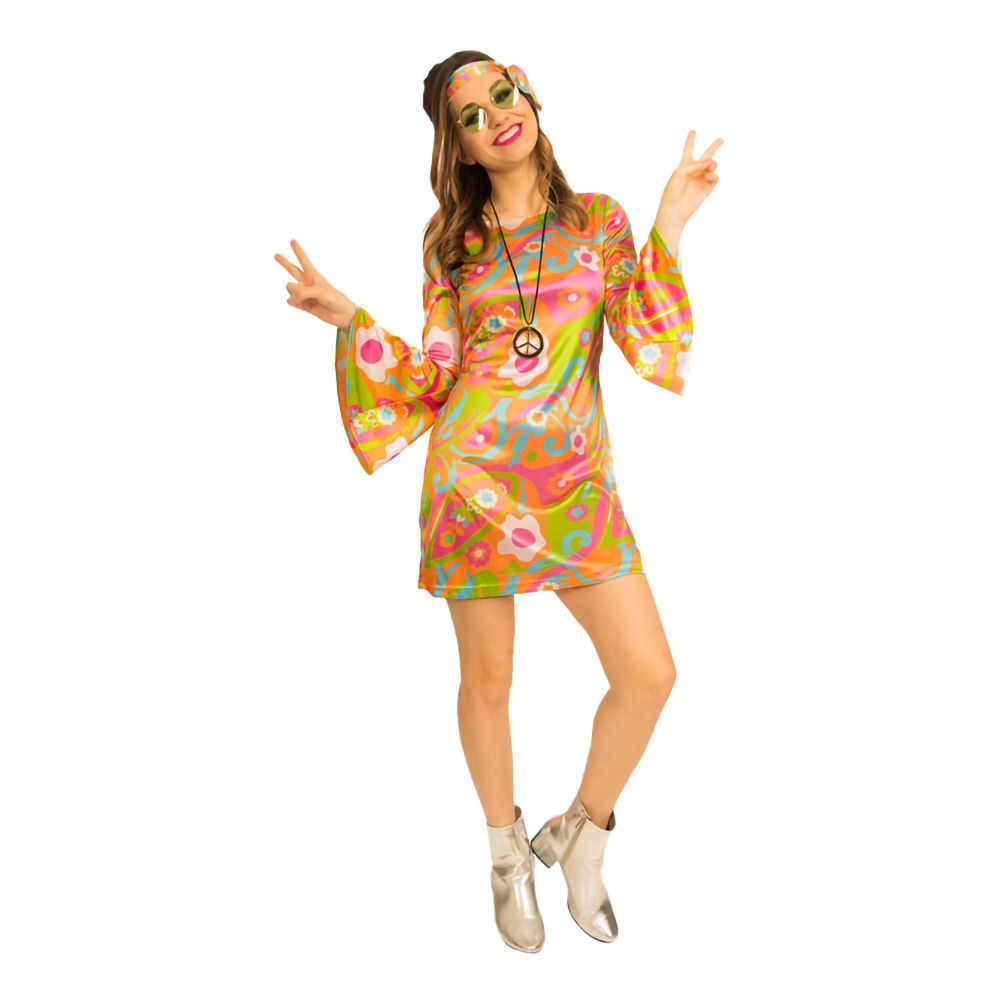 60-tals Groovy Klänning Maskeraddräkt