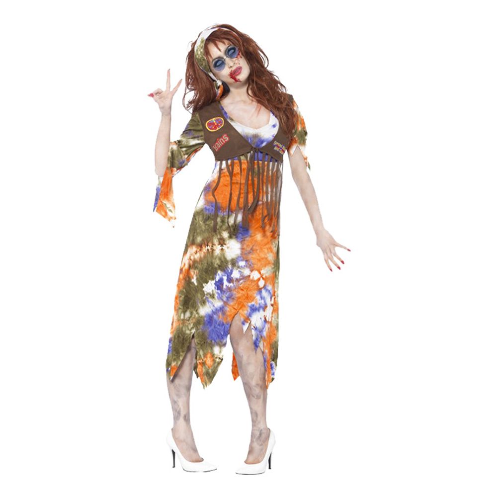 60-talls Hippiedame Zombie Kostyme
