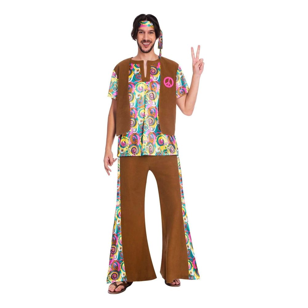 60-tals Psychedelic Hippie Man Maskeraddräkt