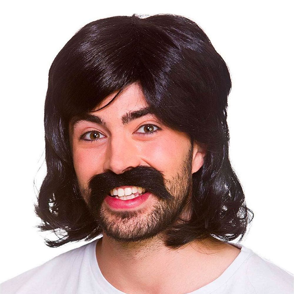70-luvun Cool Guy Peruukki Musta