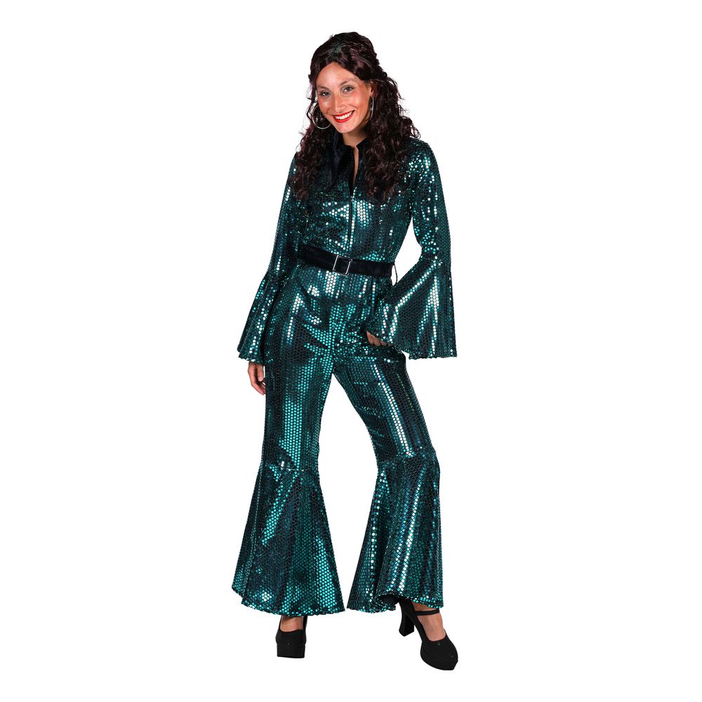 70-talls Disco Jumpsuit Turkis Kostyme Deluxe