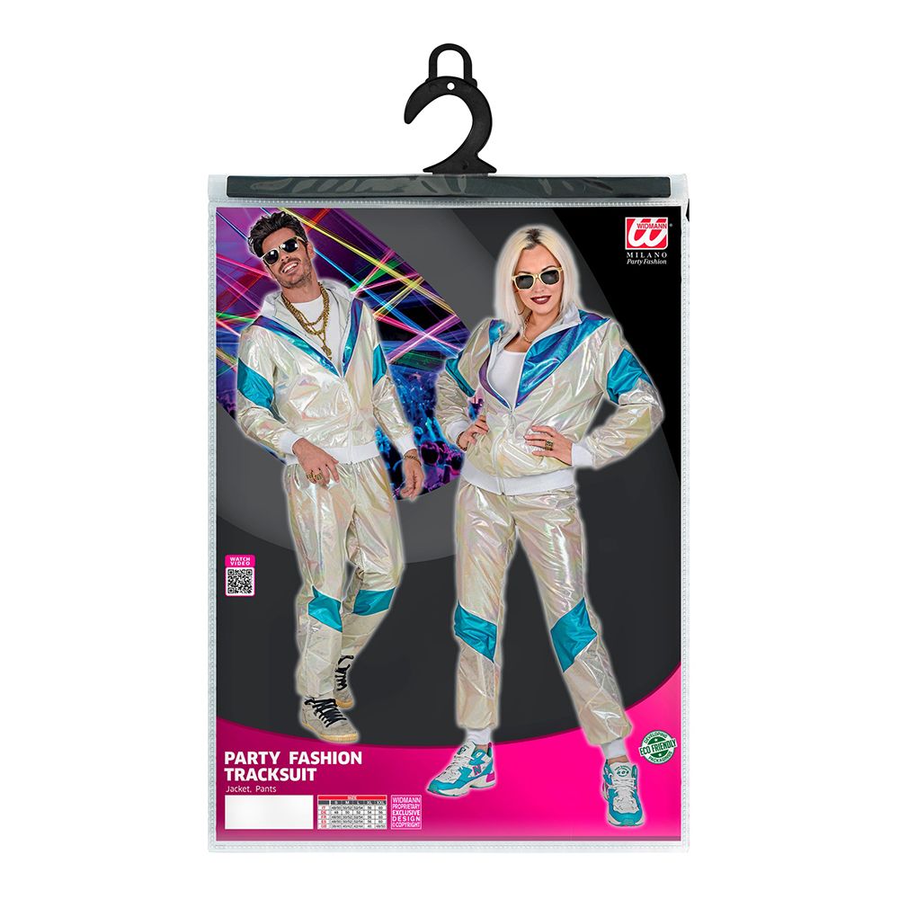 80-luvun Holografinen Verryttelypuku Naamiaisasu