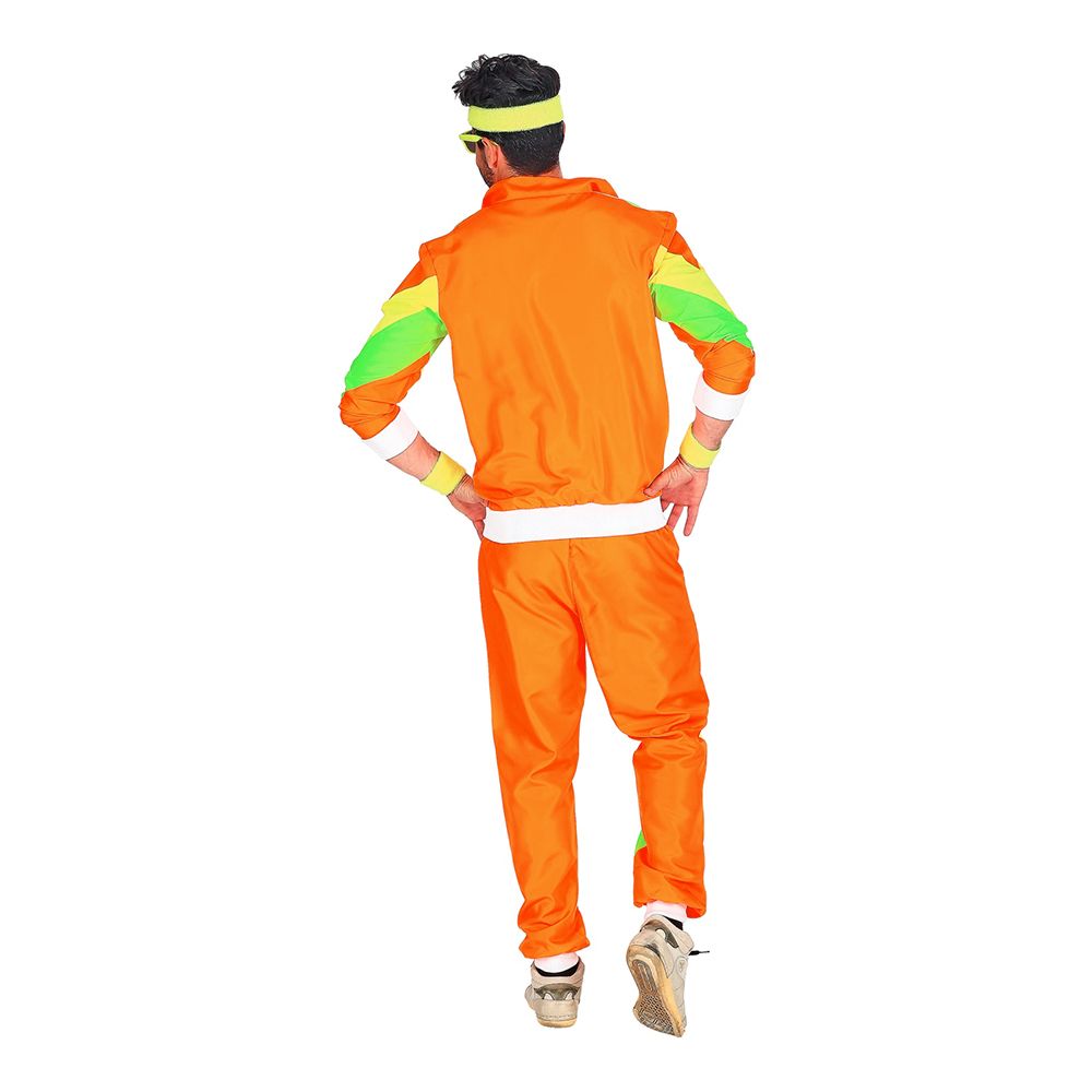 80'er Træningsdragt Orange/Grøn/Gul Kostume