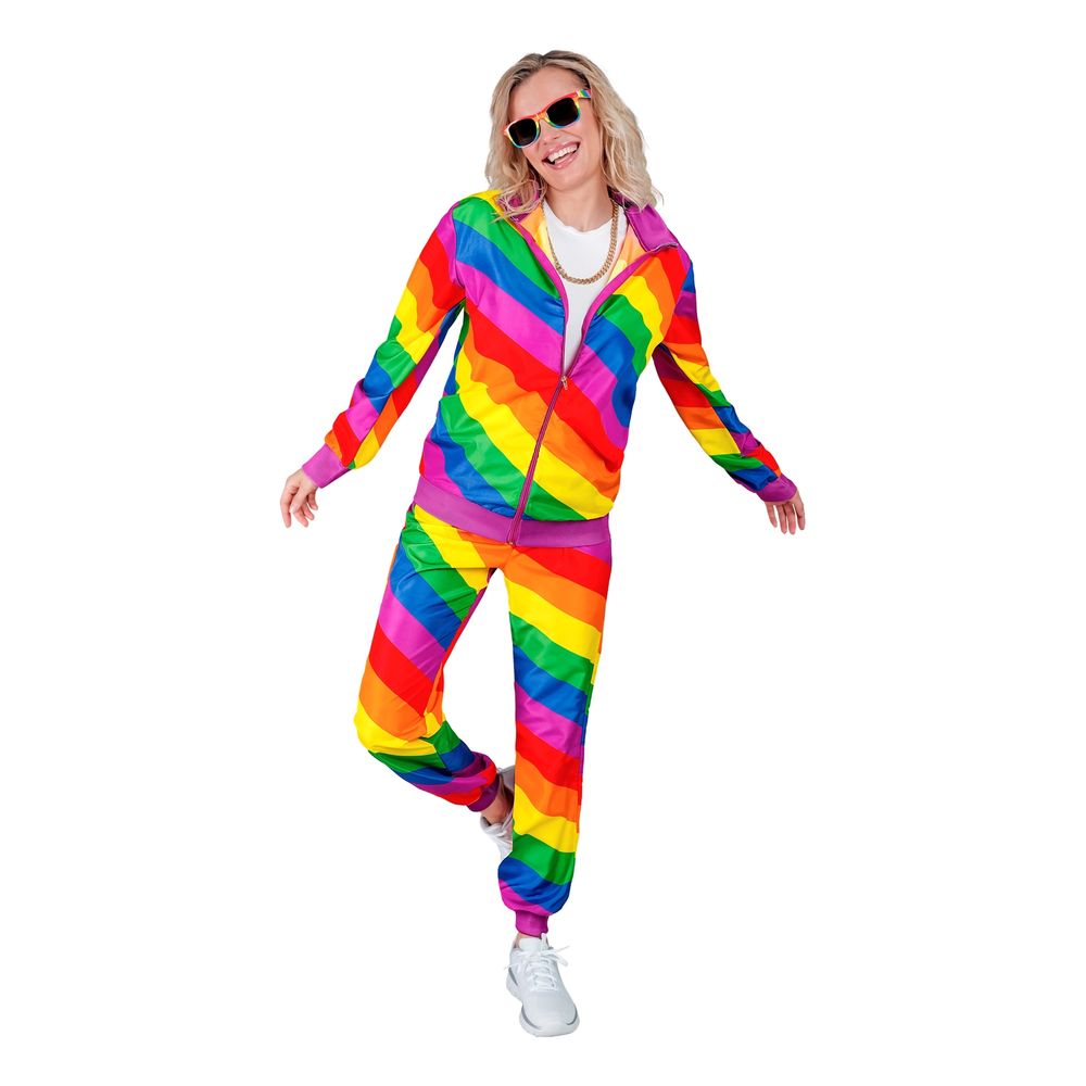 80-talls Grilldress Regnbuefarget Kostyme