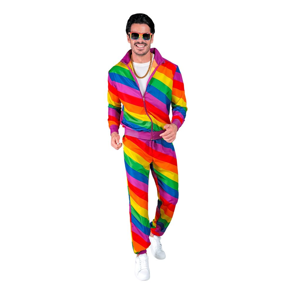 80-talls Grilldress Regnbuefarget Kostyme