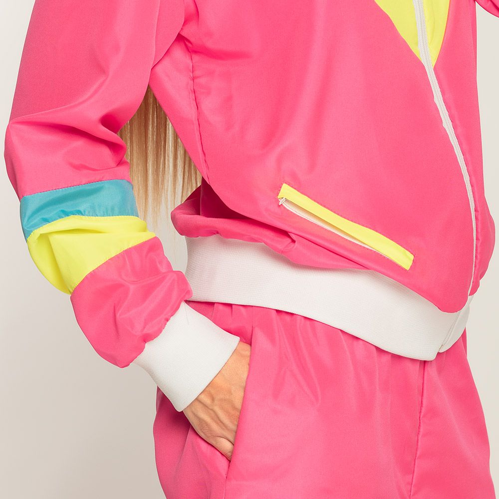 80-tals Kvinnlig Joggare Neonrosa Maskeraddräkt