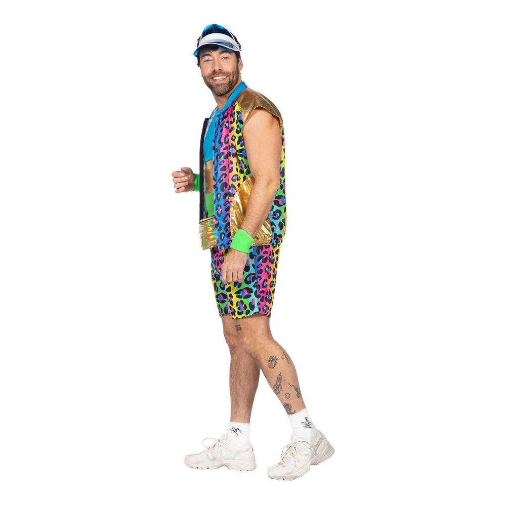 80'er Neon Leopard Herre Kostume