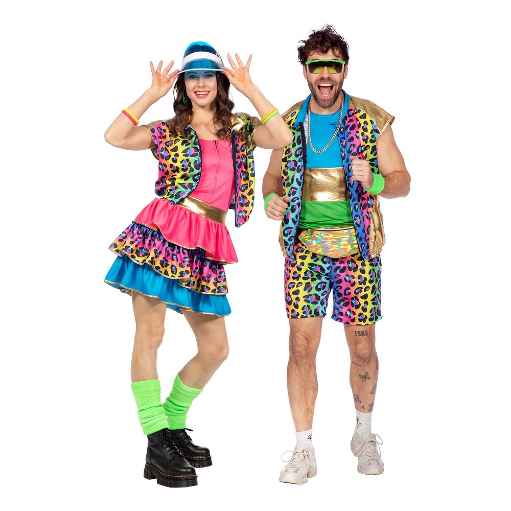 80'er Neon Leopard Herre Kostume
