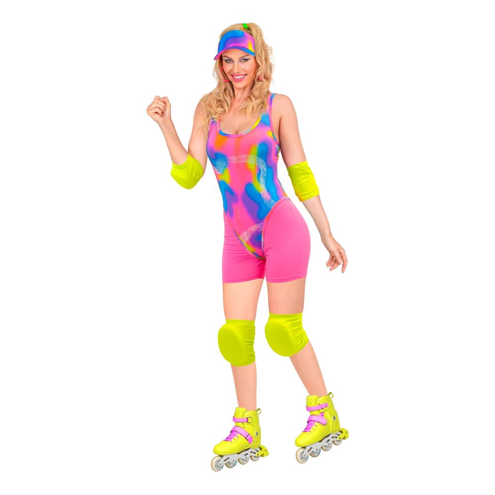 80-luvun Neon Roller Girl Naamiaisasu