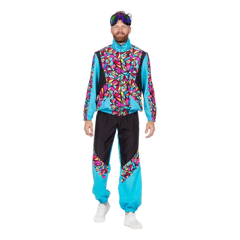 80'er Neon Skidragt Herre Kostume