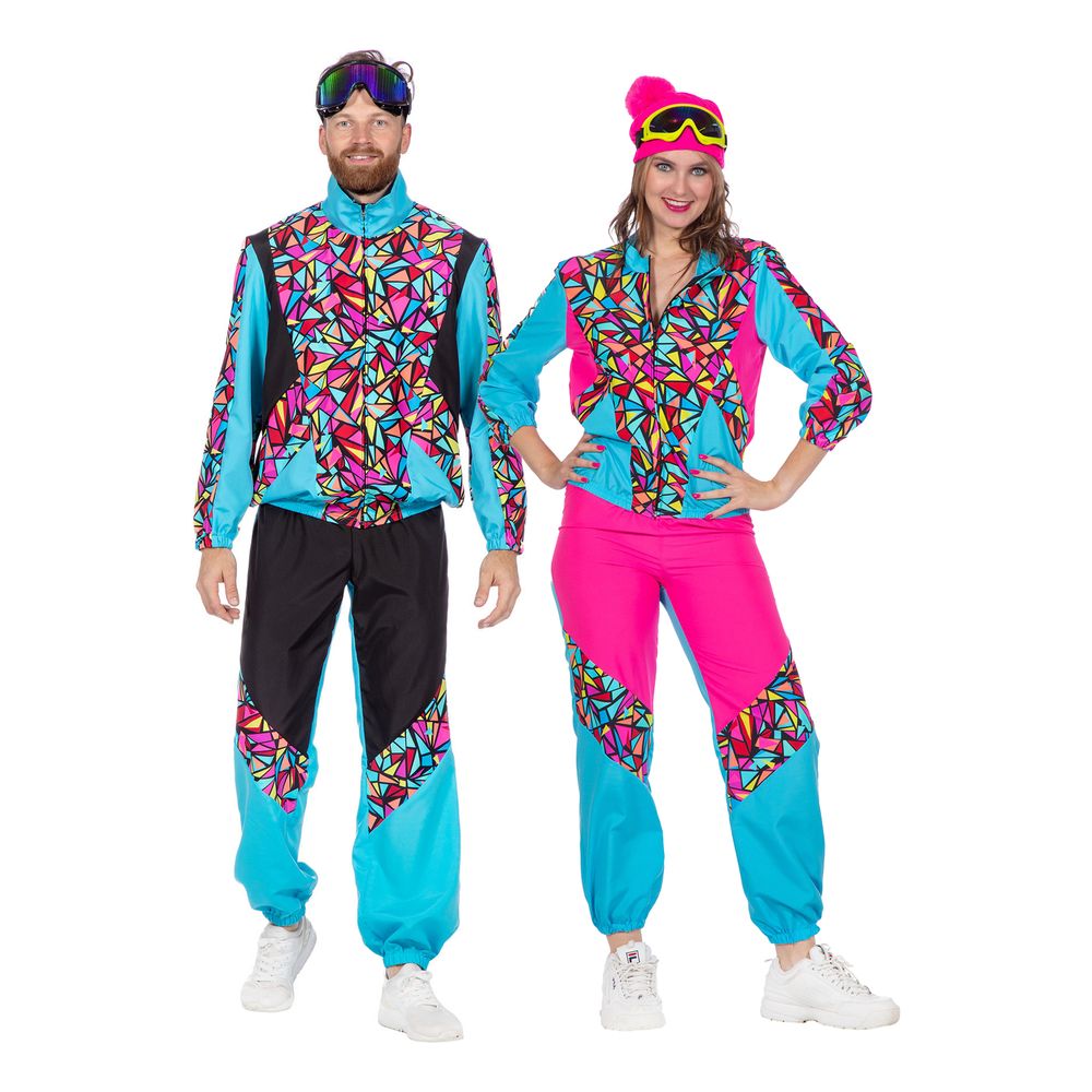 80'er Neon Skidragt Herre Kostume