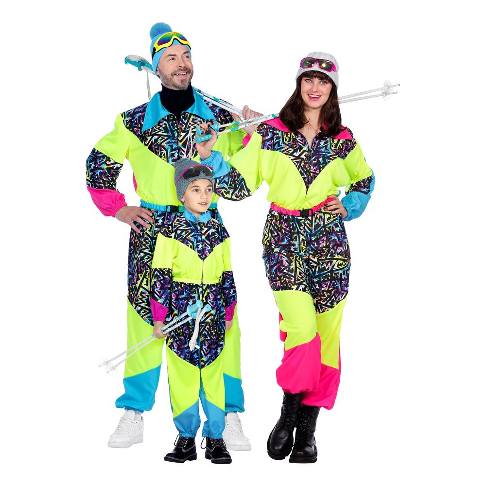80-tals Neon Skidoverall Barn Maskeraddräkt