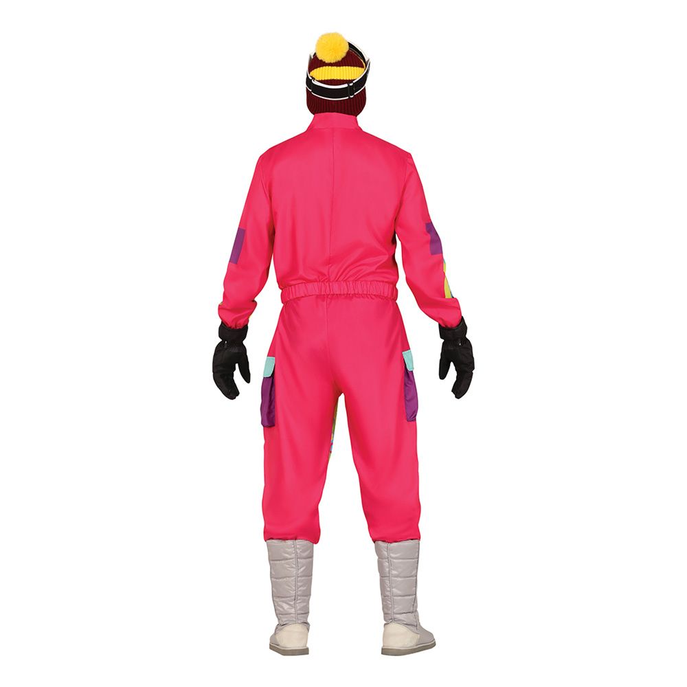 80'er Lyserød Skioverall Herre Kostume