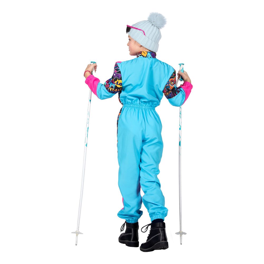 80-talls Skidress Rosa/Blå Barn Kostyme