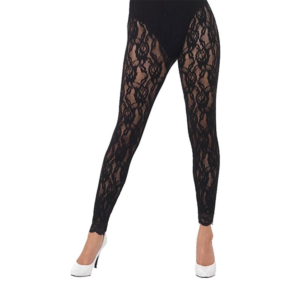 80-tals Spets Tights Svarta