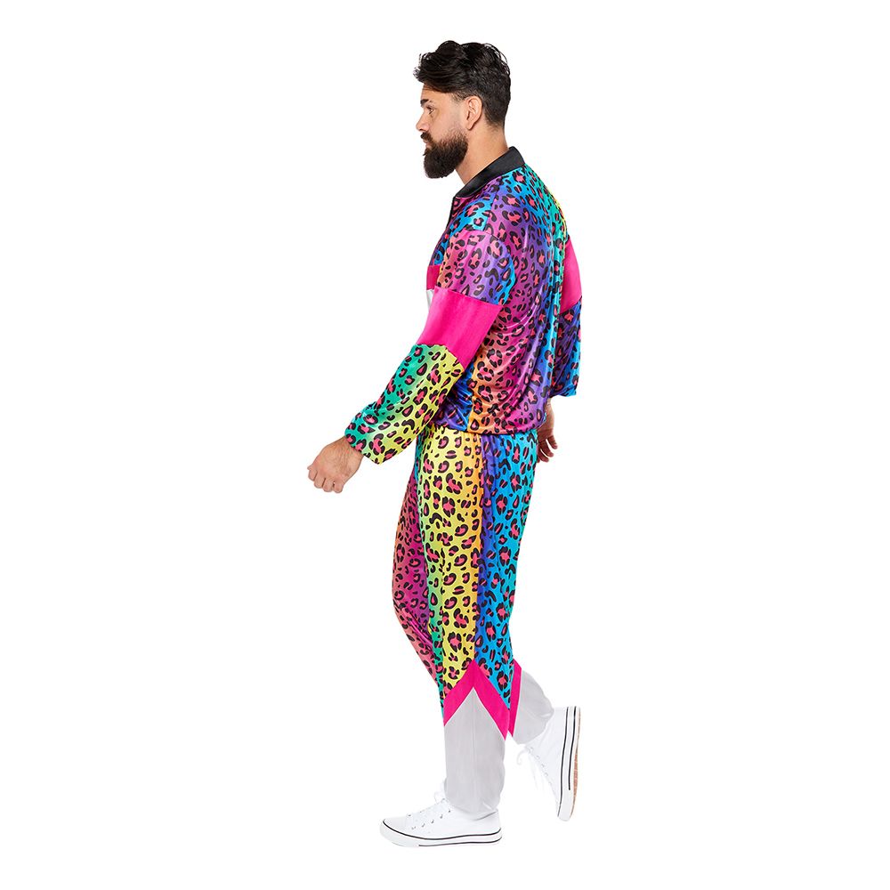80'er Træningsdragt Neon Leopard Kostume