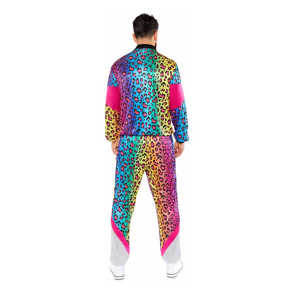 80'er Træningsdragt Neon Leopard Kostume
