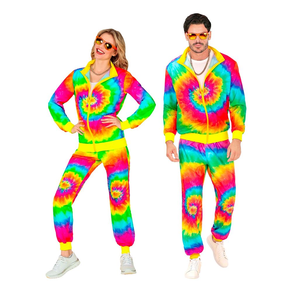 80-luvun Verryttelypuku Tie-Dye Naamiaisasu