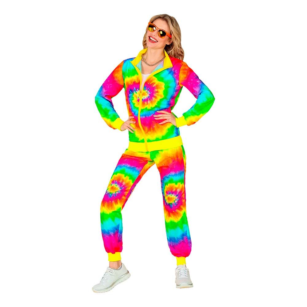 80-luvun Verryttelypuku Tie-Dye Naamiaisasu