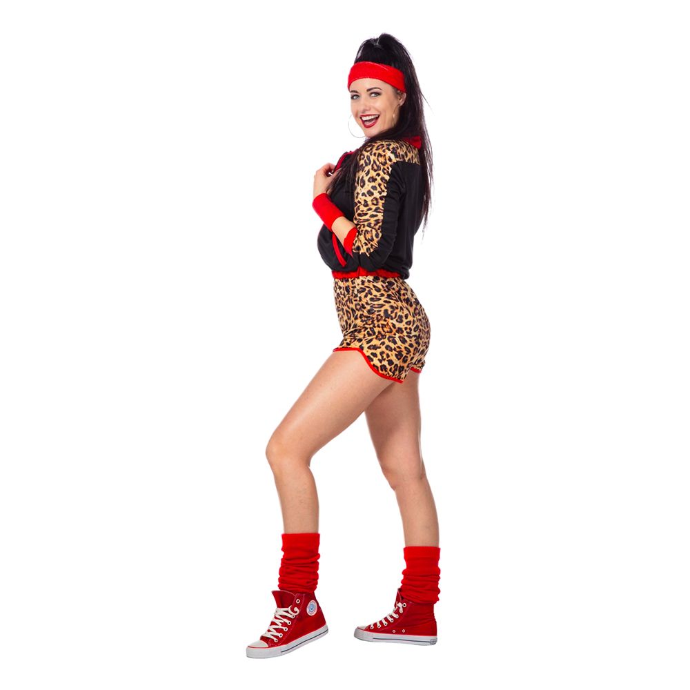 80-talls Treningssett Leopard Dame Kostyme