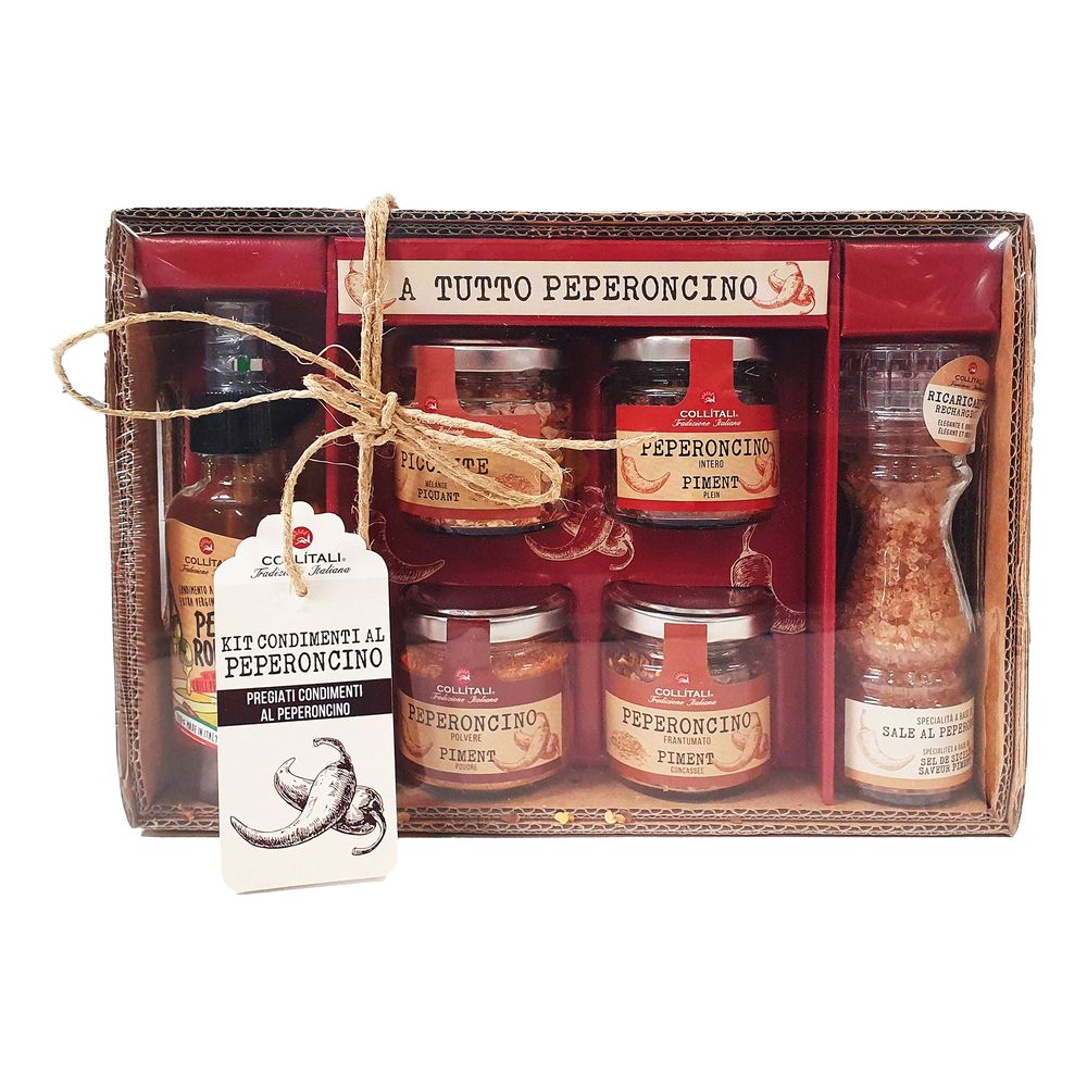 Italienskt Presentset med Olivolja, Salt & Chili