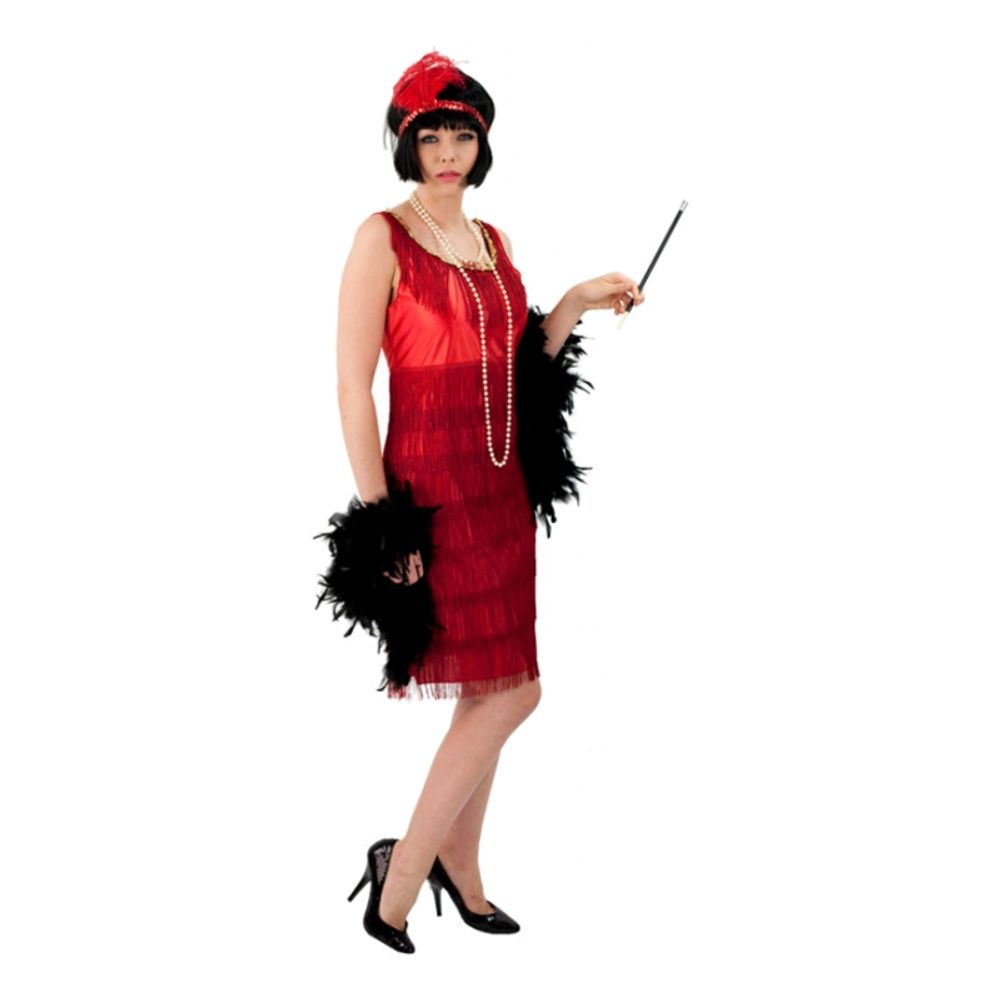 Flapper Rødt Kostyme