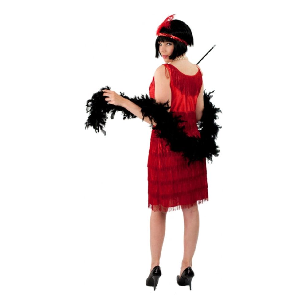Flapper Rødt Kostyme