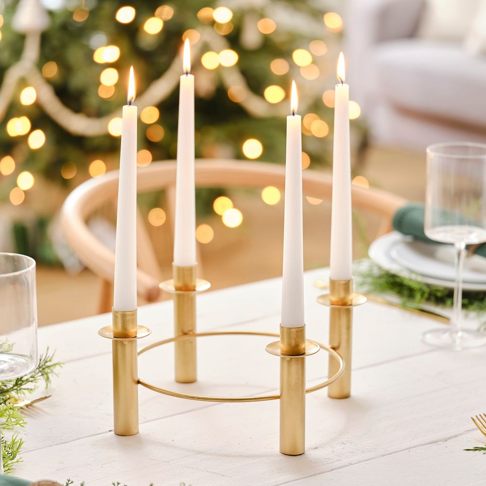 Adventsljusstake Cirkel Guld