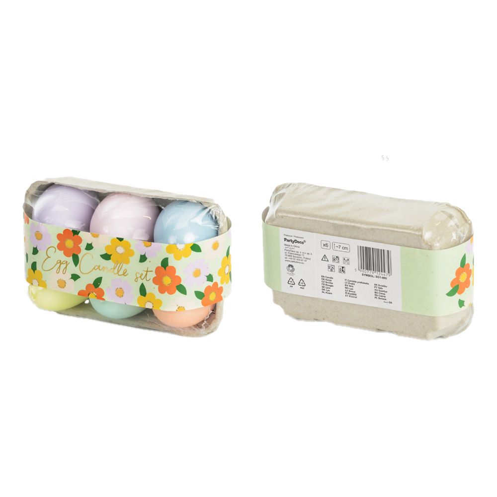 Stearinlys Æggeformet Pastelmix