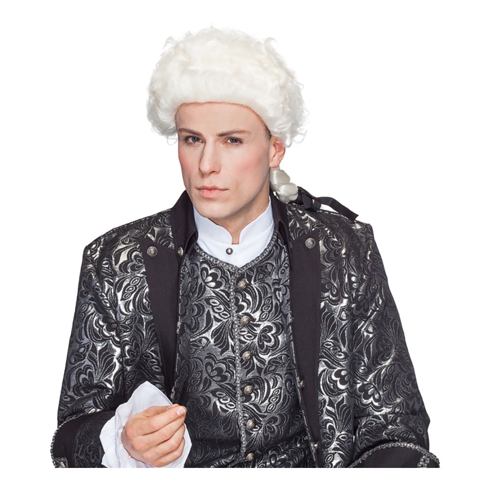 Amadeus Peruukki Valkoinen Poninhännällä